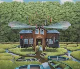 Jacek Yerka, RYBAKÓWKA, 2023, akryl, płótno