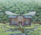 Jacek Yerka, RYBAKÓWKA, 2023, pastel, papier