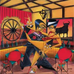 Robert Jadczak, BODEGA DE MUSICA TANGO BAR, 2023, olej, płótno