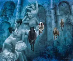 Mariola Jaśko, THE RACE III, 2021, olej, płótno