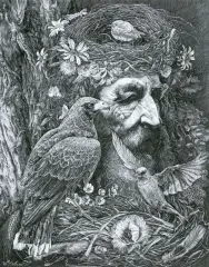 Victoria Timofeeva, DRUID, 2021, tusz, papier