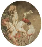 Jerzy Duda-Gracz, PAMIĘCI PRZEMIJAJĄCYCH PAŃ, 1994, olej, płyta pilśniowa