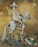 Jerzy Duda-Gracz, MOTYW POLSKI – OCZEKIWANIE 2, 1994, olej, płyta pilśniowa