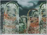 PO121 by Zdzisław Beksiński, 1998, grafika komputerowa, papier naklejony na płytę, sold Aug 2023