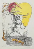 Z TEKI „ZABAWNE SNY PANTAGRUELA” by Salvador Dalí, 1973, litografia barwna, papier kremowy, offered Aug 2023