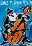 Edward Dwurnik, KONTRABASISTA, 2018, akryl, płótno