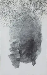 Marek Jaromski, UCIEKAJ I, 1981, linoryt, papier żeberkowy