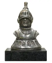 PIONEK (FIGURA SZACHOWA) by Tomasz Sętowski, brąz srebrzony, podstawa kamienna, sold Aug 2023