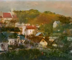 Andrzej Siemiński, WIDOK NA KAZIMIERZ DOLNY Z WIETRZNEJ GÓRY, olej, płótno