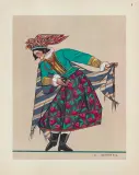 Zofia Stryjeńska, STRÓJ LUDOWY Z MAŁOPOLSKI, 1939, litografia, szablon (pochoir), papier