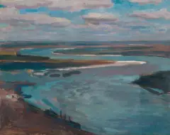Jan Stanisławski, DNIEPR, 1903, olej, tektura