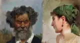 Henryk Siemiradzki, STUDIA GŁÓW, 1874, olej, płótno naklejone na tekturę