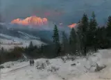 Anders Andersen-Lundby, PEJZAŻ ZIMOWY, olej, płótno