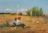 Wiktor Korecki, GĘSIARKI, olej, tektura