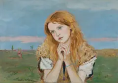 Vlastimil Hofman, ZŁOTOWŁOSA, 1922, olej, tektura