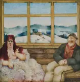 Jerzy Duda-Gracz, MOTYW ZAKOPIAŃSKI, 1976, olej, płyta pilśniowa