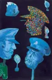 NIECH ŻYJE WOJNA! 36 by Edward Dwurnik, 1992, olej, płótno, sold Jun 2023