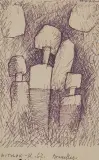 Witold-K, Z CYKLU "LUDZIE", 1967, flamaster, papier kratkowany