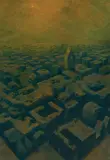 Łukasz Banach, MIASTO, 2001, olej, płyta pilśniowa