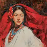 Iryna Kalyuzhna, IN RED, 2023, olej, płótno