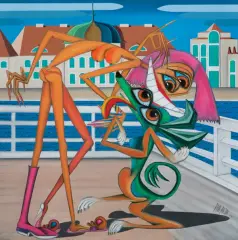 Robert Jadczak, SUMMER FUN, 2021, olej, płótno