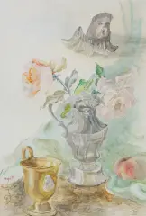 MARTWA NATURA Z AMORKIEM by Maja (Maria) Berezowska, 1959, akwarela, papier, offered Apr 2023