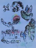 NOC W VENCE (NOCTURNE À VENCE) by Marc Chagall, 1963, litografia barwna, papier, sold Apr 2023