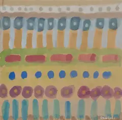 BEZ TYTUŁU by Tadeusz Dominiku, akwarela, gwasz, tektura, sold Apr 2023