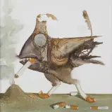 Stanisław Jerzy Suder, Z OGRODU ZADYMIENIA, OK. 1991, olej, płyta pilśniowa