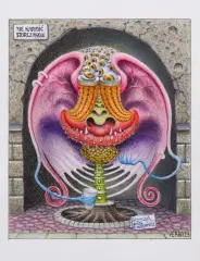 NIE KARMIĆ STORCZYKÓW by Jacek Yerka, 2023, kredka, ołówek, papier, sold Apr 2023
