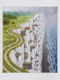 Jacek Yerka, Dover, 2023, kredki, ołówek, karton