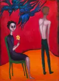 Krystyna Brzechwa, ODEJŚCIE, 1981, olej, płótno