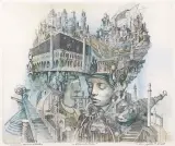 Tomasz Sętowski, BABILON, akwaforta kolorowana akwarelą, papier