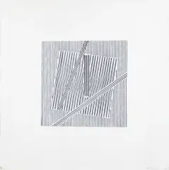 Henryk Stażewski, KOMPOZYCJA LINII, 1974, serigrafia, papier kremowy