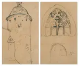 Jan Matejko, SZKICE ARCHITEKTONICZNE, ołówek, papier