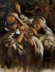 Jacek Malczewski, STUDIUM DO OBRAZU "POCAŁUNEK JUDASZA", 1879, olej, płótno naklejone na sklejkę