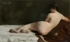 Stanisław Janowski, AKT, 1888, olej, płótno dublowane