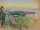Kazimierz Stabrowski, WIDOK NA PICO DE TEIDE, 1909-1913, pastel, papier