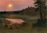 Zygmunt Andrychiewicz, WIECZÓR NAD LASEM, ok. 1901, olej, płótno