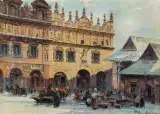 RYNEK W KAZIMIERZU NAD WISŁĄ by Władysław Chmieliński, olej, płótno, sold Mar 2023