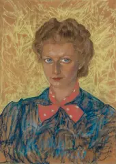 Stanisław Ignacy Witkiewicz, PORTRET ALIZY LANGROT, [10–11] VIII 1939, pastel, papier brązowy