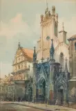 KATEDRA ŚW. JANA W WARSZAWIE by Władysław Chmieliński, akwarela, gwasz, ołówek, papier, sold Mar 2023