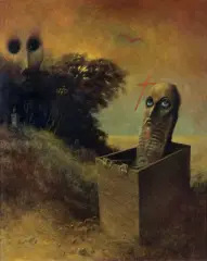 Zdzisław Beksiński, BEZ TYTUŁU, 1971, olej, płyta pilśniowa