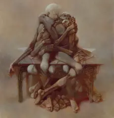 Zdzisław Beksiński, DO, 1986, olej, płyta pilśniowa