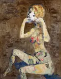Otto Axer, AKT SIEDZĄCEJ KOBIETY, 1978, olej, płótno