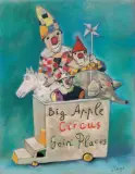Stasys Eidrigevičius, BIG APPLE CIRCUS, 1992, pastel, papier żeberkowy