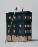 André Schulze, SCHWARZES HAUS, 2016, olej, płótno