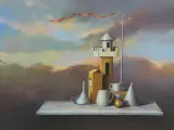 Marian Michalik, LOT NA UWIĘZI, 1993, pastel, papier
