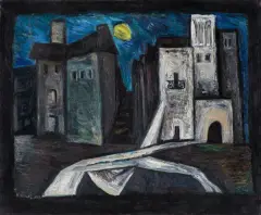 Wanda Wedecka, Kompozycja, 1958, olej, płótno