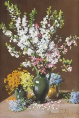 Mieczysław Reyzner, WIOSENNE KWIATY, 1924, gwasz, papier